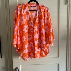 Floral Orange and Pink Women's Top